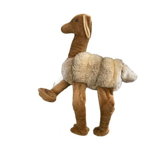 Vintage Llama Alpaca Plush Animal Large 21" long Jumbo Plush marble eyes - Picture 3 of 12